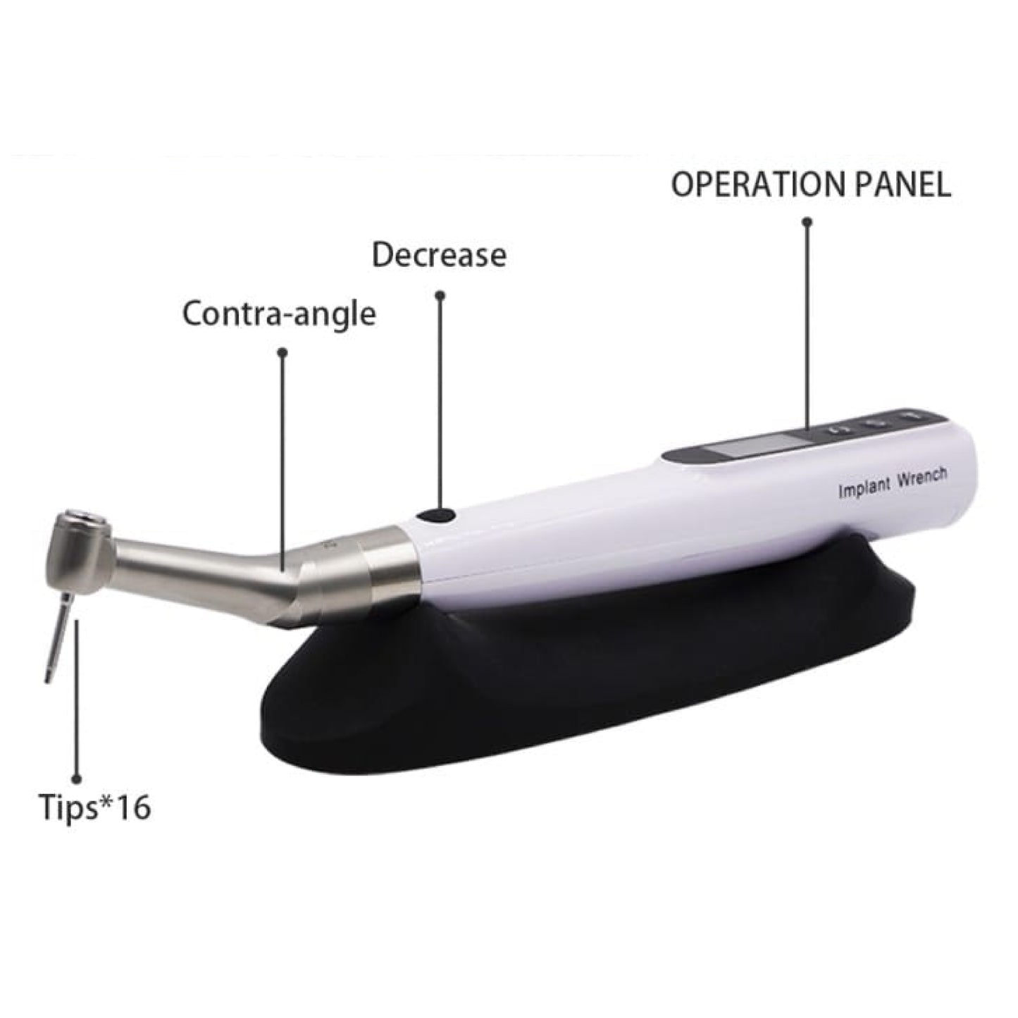 Cordless Electric Dental Implant Torque Wrench + Healing Cap + Regular Abutment