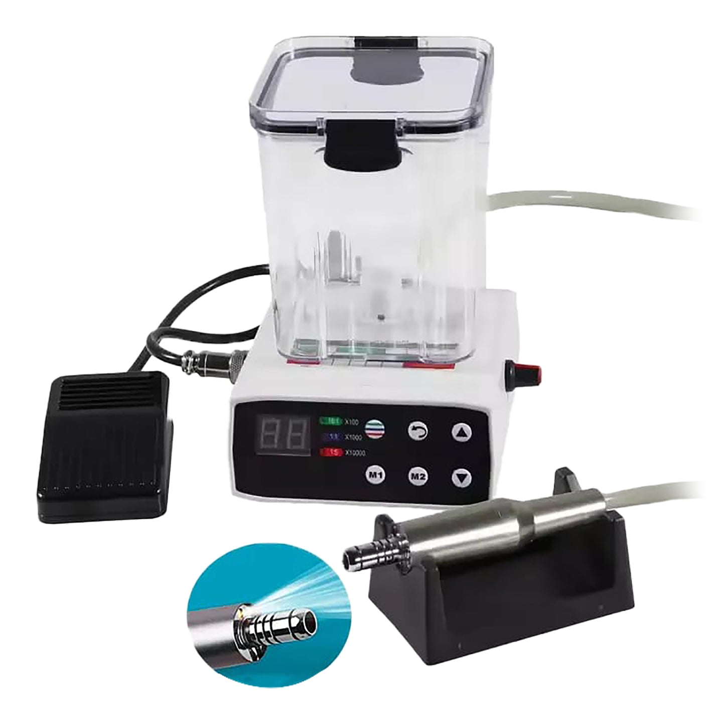 Brushless Electric Motor + Contra Angle Handpiese + 1:5 Fiber Optic Push Button Handpiece + Straight Handpiece