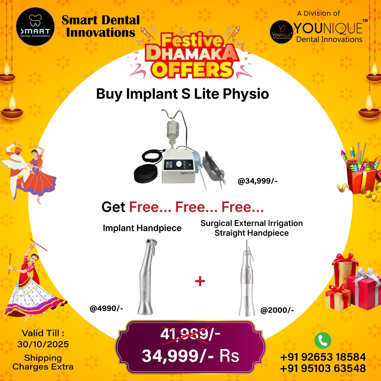 Implant S Lite Physio + Implant Handpiece + Surgical External Irrigation Straight Handpiece