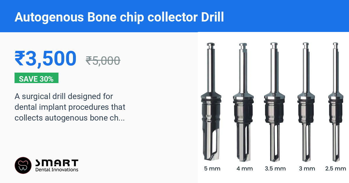 Collecteur D'os Dentaire Avec Butée (Drill With Stopper) Pour Greffe Osseuse (GBR) - Matériel Dentaire Neuf