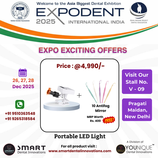 LED Portable Light + 10 antifog mirror