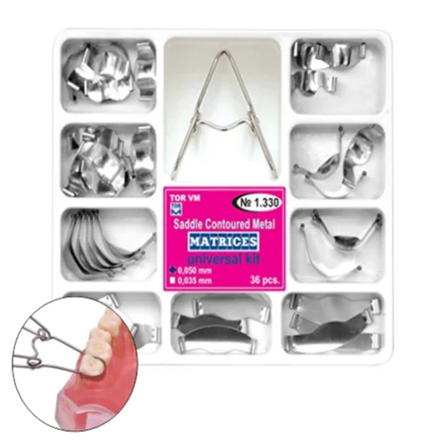 Secound Contoured Dental Metal Matrics Universal Kit